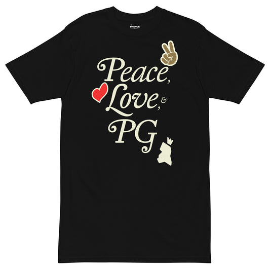 Peace, Love, & PG Men’s Premium Heavyweight Tee